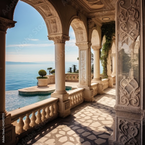 Exquisite Villa Oasis: A Fusion of Ocean Beauty and Roman Architectural Marvels