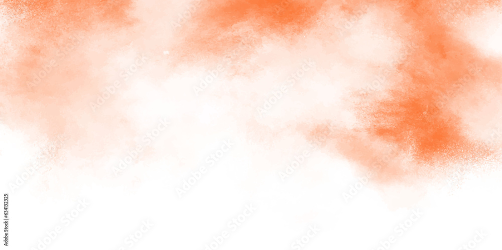 Abstract background with cloud smoke. Fantasy smooth hand drawn digital art watercolor paper textured vector illustration for grunge design, vintage card, templates. orange pastel painted wall.