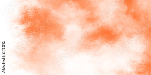Abstract background with cloud smoke. Fantasy smooth hand drawn digital art watercolor paper textured vector illustration for grunge design, vintage card, templates. orange pastel painted wall. © Fannaan