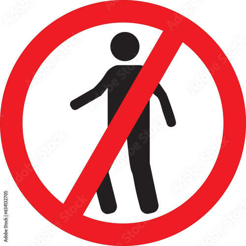 No entry staff only sign icon vector