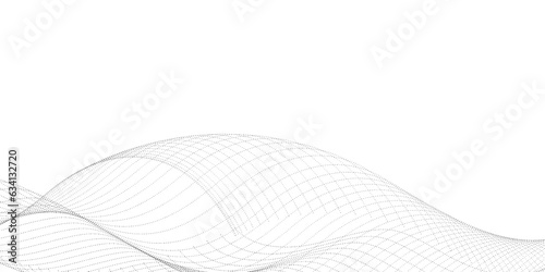 Abstract grey, white smooth element swoosh speed wave modern stream background. Abstract wave line for banner, template, wallpaper background with wave design. Digital frequency track equalizer.