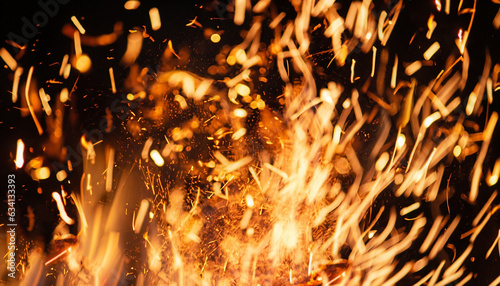 burning fire in the night