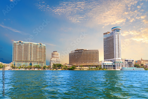 Fashionable buildings on the Nile, popular view of Cairo, Egypta