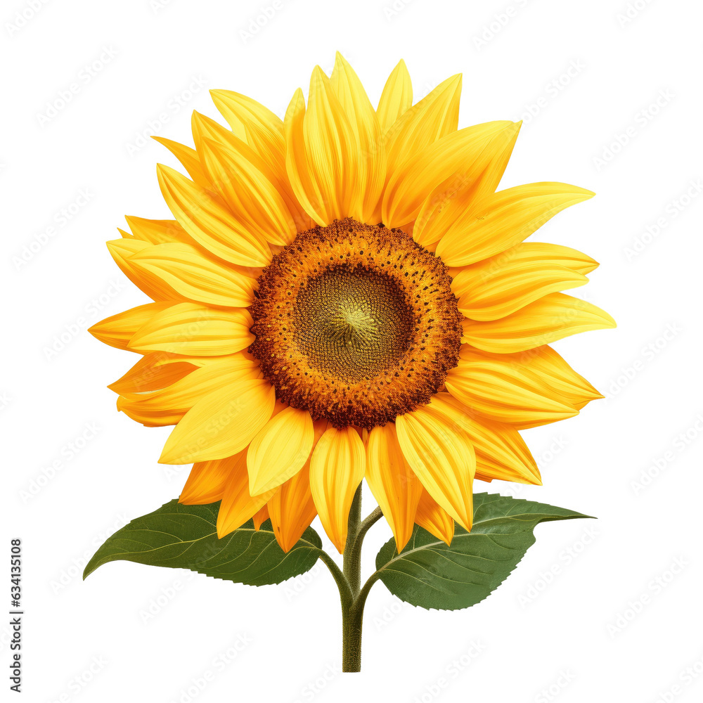 Obraz premium Closeup of a brilliant blooming sunflower in yellow