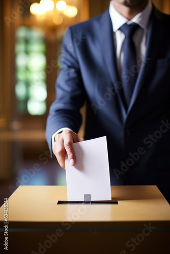 a man who puts his vote in the ballot box 