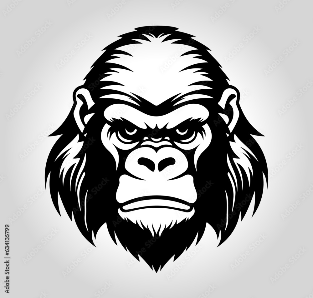 Gorilla Portrait Logo Vector Symbol Tier Kopf