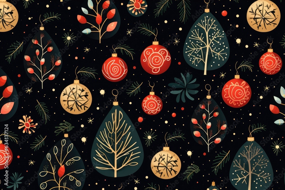 Fototapeta premium Christmas seamless pattern for fabric texture or wrapping paper.