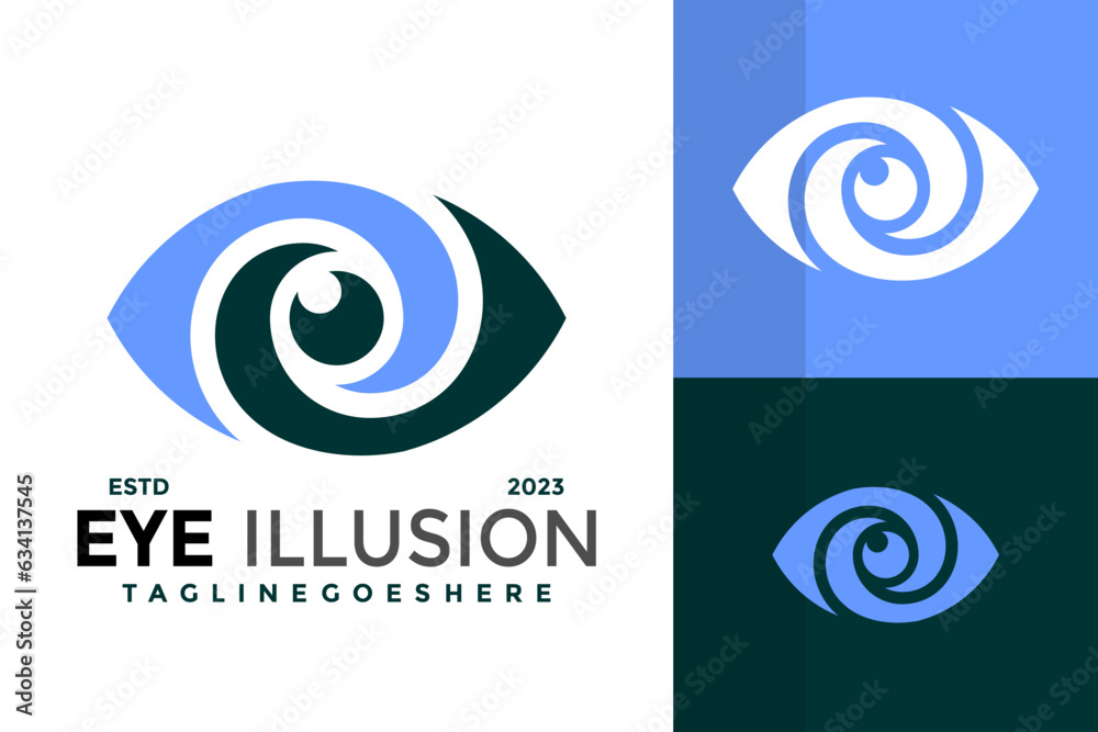 Eye illusion logo design vector symbol icon illustration Eye illusion logo design vector symbol icon illustration