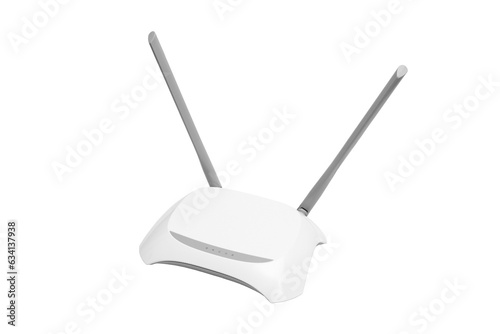 Wireless router isolated on white background with clipping path