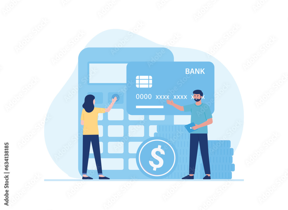 credit card payment concept, concept flat illustration