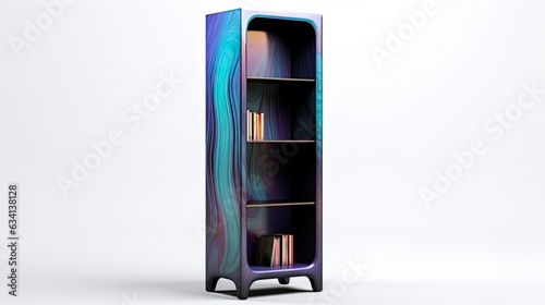 design home tall shalves small opal bookcase isolated on white background