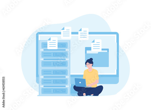 document transfers concept flat illustration