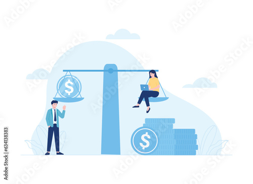 business ethics in nature or profit concept flat illustration