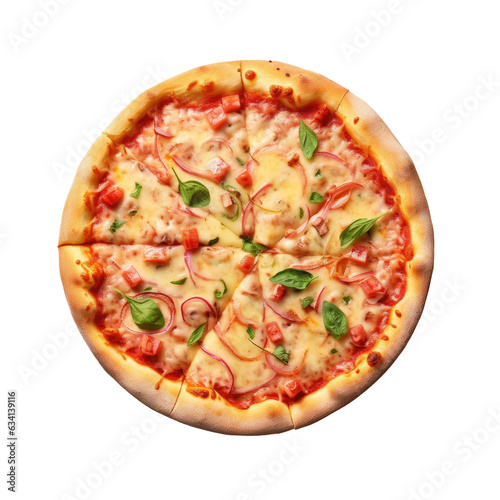 transparent background highlights Italian pizza