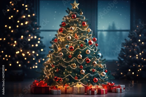 dazzling beauty of a fully decorated Christmas tree