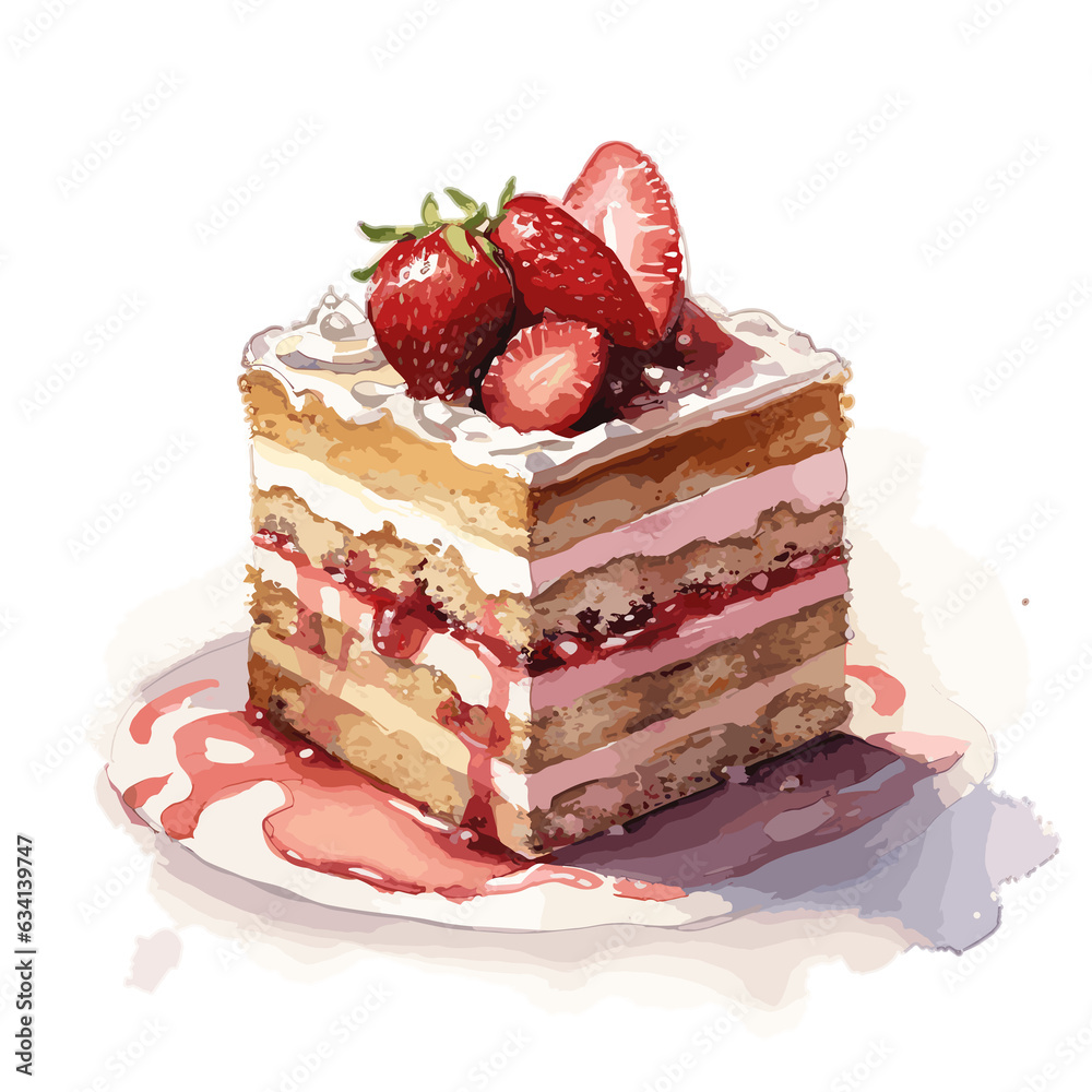 Neapolitan Cake, WaterColor , Illustration, PNG Neapolitan Cake, WaterColor , Illustration, PNG