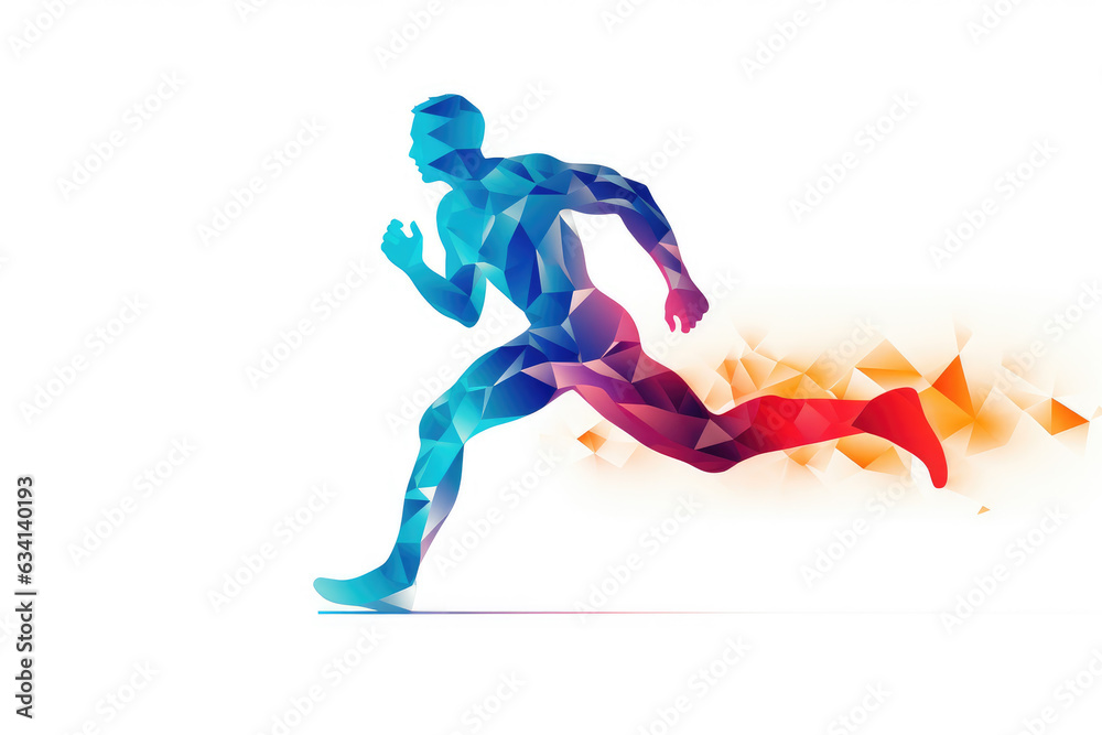 Stylised Athlete Running Motion