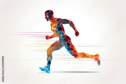Stylised Athlete Running Motion