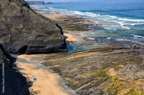 Europe, Portugal, Algarve, Faro district, Azjezur, Costa Vicentina, Monte Clérigo beach, Praia do Monte Clérigo