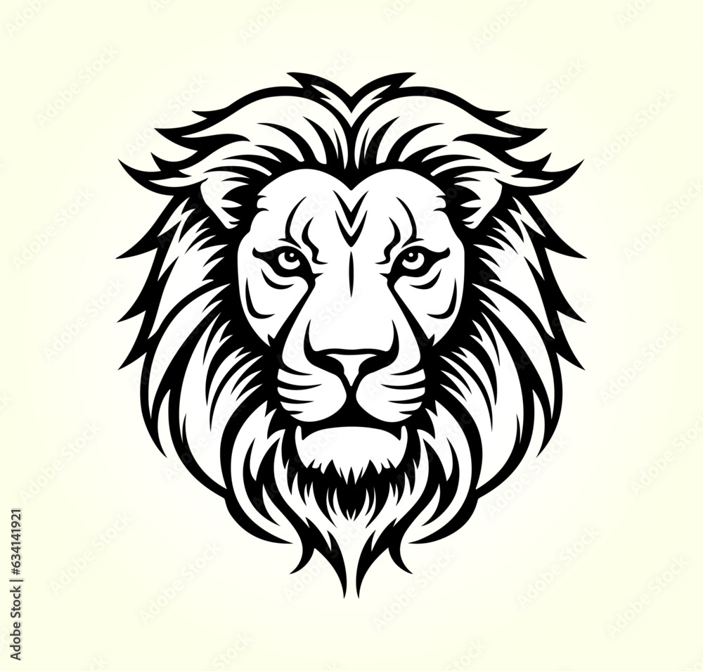 Löwe Tier Kopf Portrait Vector Symbol
