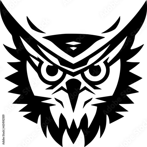 Owl | Black and White Vector illustration photo