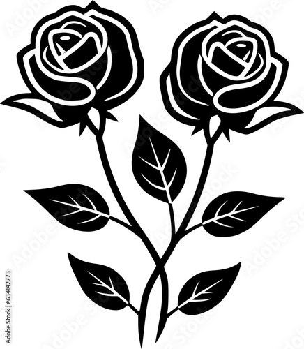 Roses | Minimalist and Simple Silhouette - Vector illustration