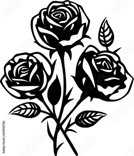 Roses | Minimalist and Simple Silhouette - Vector illustration