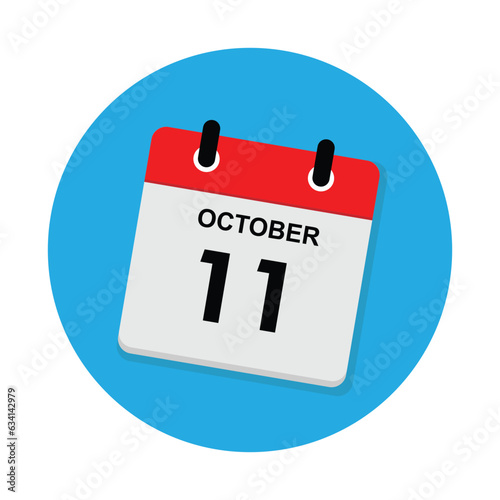 11 october icon with white background