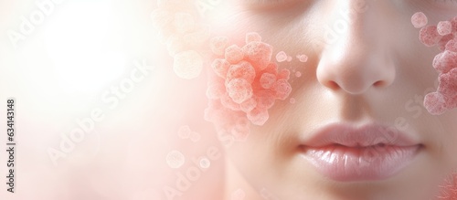 Rosacea symptoms Natural remedies for skin conditions Wide banner design with neutral space photo
