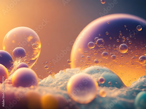 bubbles floating on the surface. ai generative