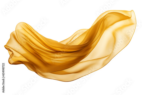 Golden silk fabric on white