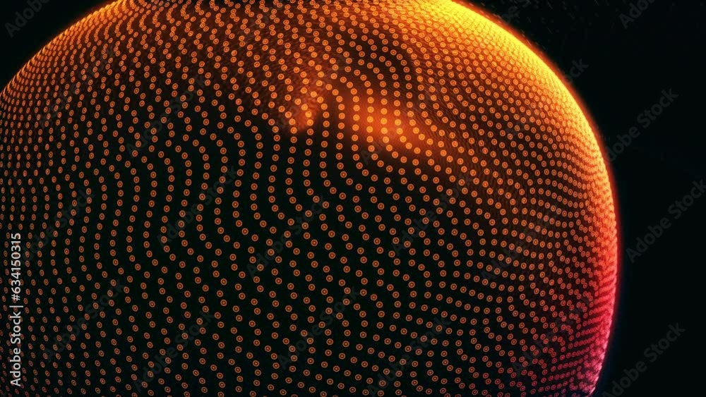 3D animation of particulars in magnificent motion creating amorphous forms, with spherical oscillation effects, 4K abstract background of future shape