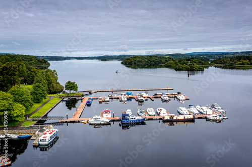 Schilderij op canvas Aerial view over Lough Key Marina,  Roscommon, Ireland