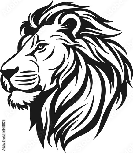 Lion portrait vector contour. Vector illustration