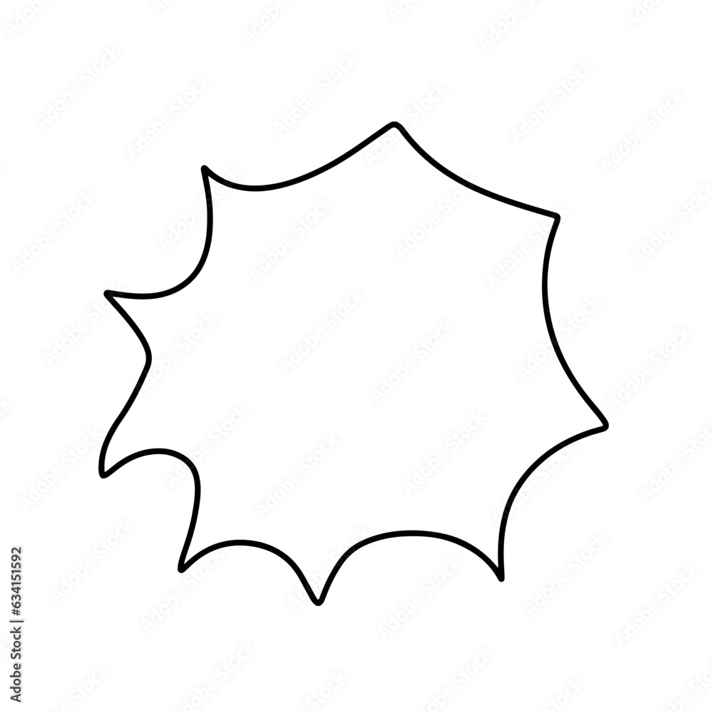Doodle cloud. Speech bubble. Abstract doodle form. Simple coloring page design element for planner, kids craft, school Doodle cloud. Speech bubble. Abstract doodle form. Simple coloring page design element for planner, kids craft, school