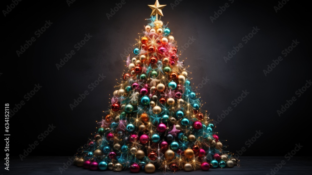 dazzling beauty of a fully decorated Christmas tree dazzling beauty of a fully decorated Christmas tree