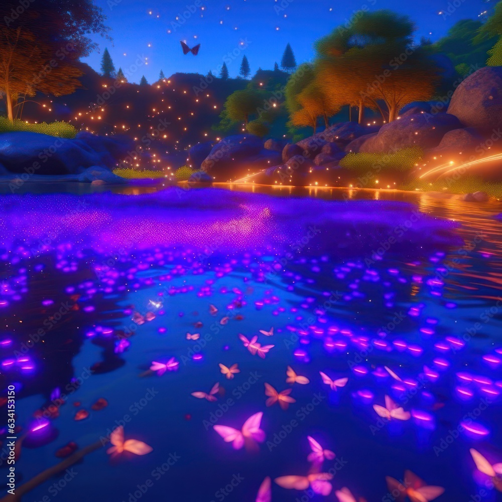 Butterflies over the river