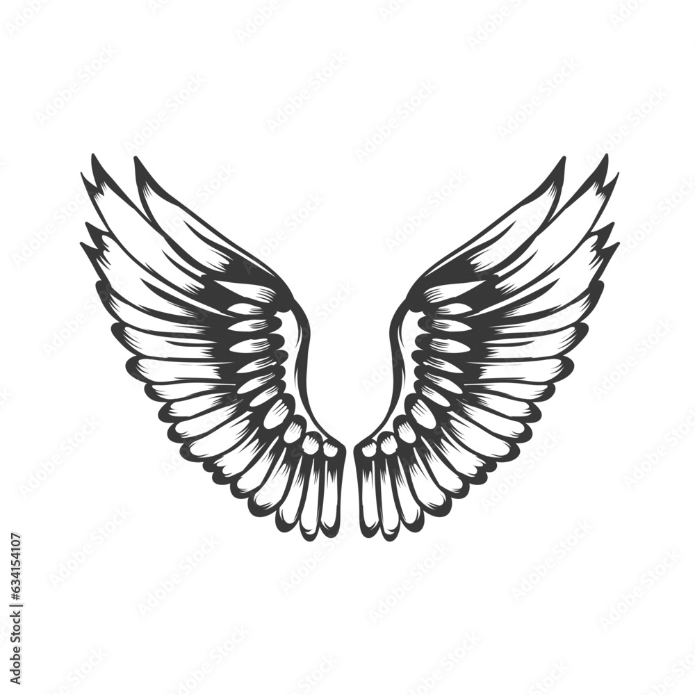 Obraz premium wing vector design black and white