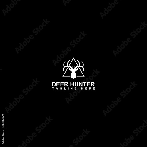 Deer hunter logo template icon isolated on dark background