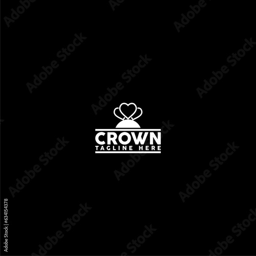 Crown star company logo icon isolated on dark background