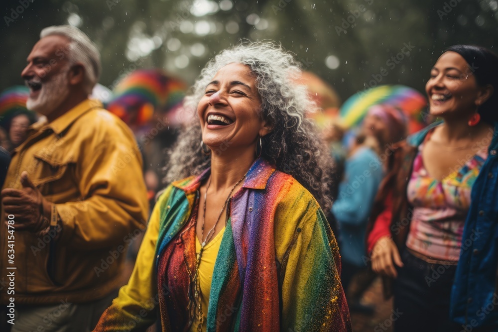 Fototapeta premium A happy person enjoying street festival