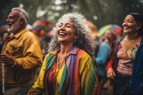 A happy person enjoying street festival
