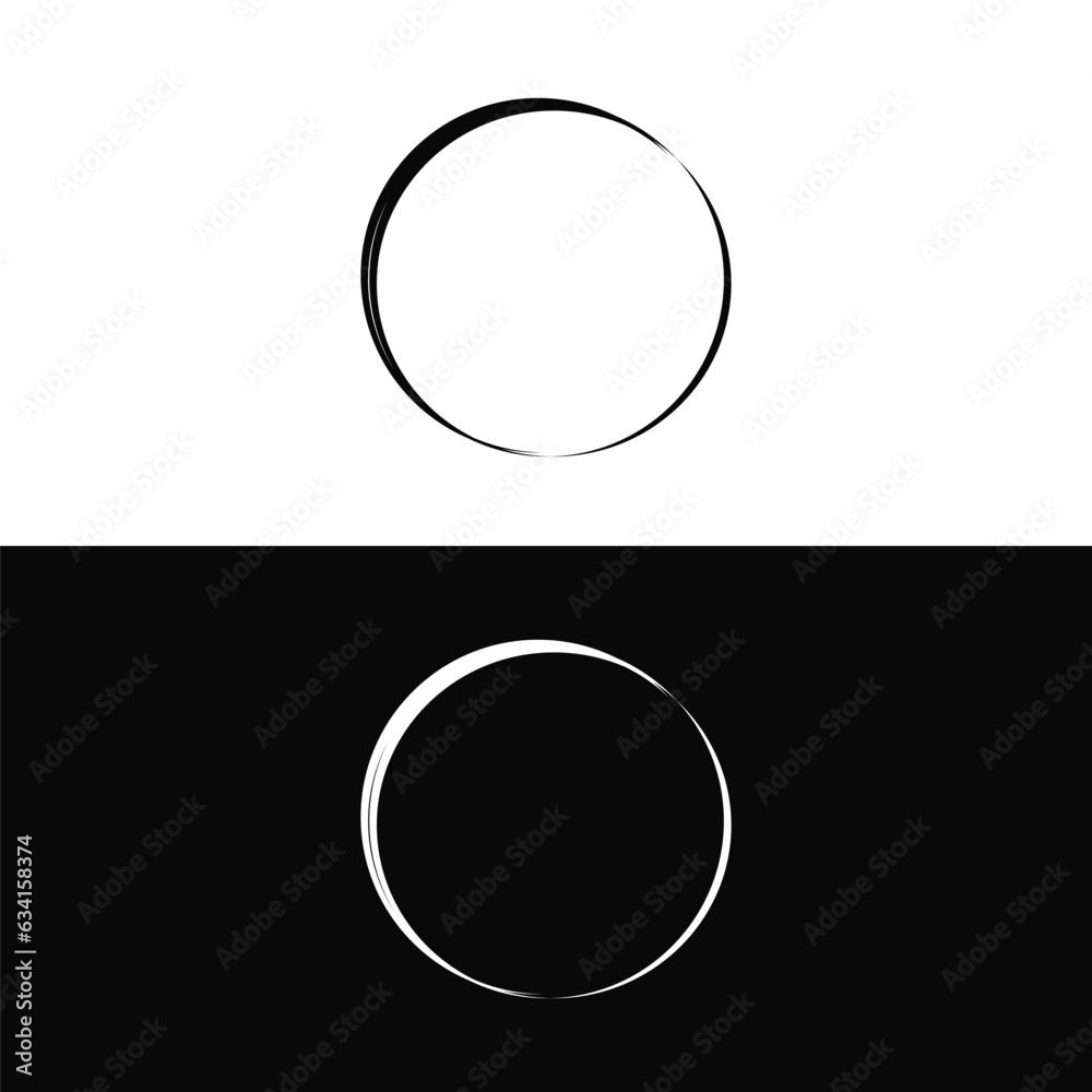 Black and white circle vector logo template design Black and white circle vector logo template design