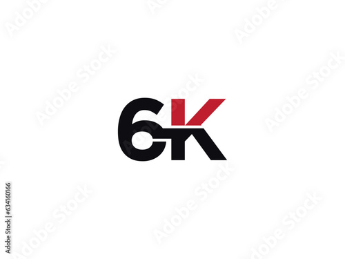 Modern 6K Logo Letter, Typography Number 6k Alphabet Logo Letter Vector