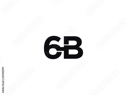 Modern 6B Logo Letter, Typography Number 6b Alphabet Logo Letter Vector