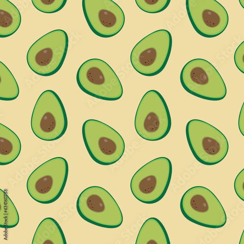  Avocado seamless pattern, vector illustration. Can be used for wallpaper, pattern fills, web page background, fabric, surface textures, wrapping paper, scrapbook.