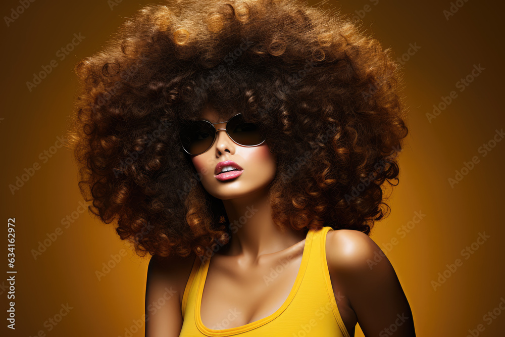 Frau mit Afrofrisur Frau mit Afrofrisur