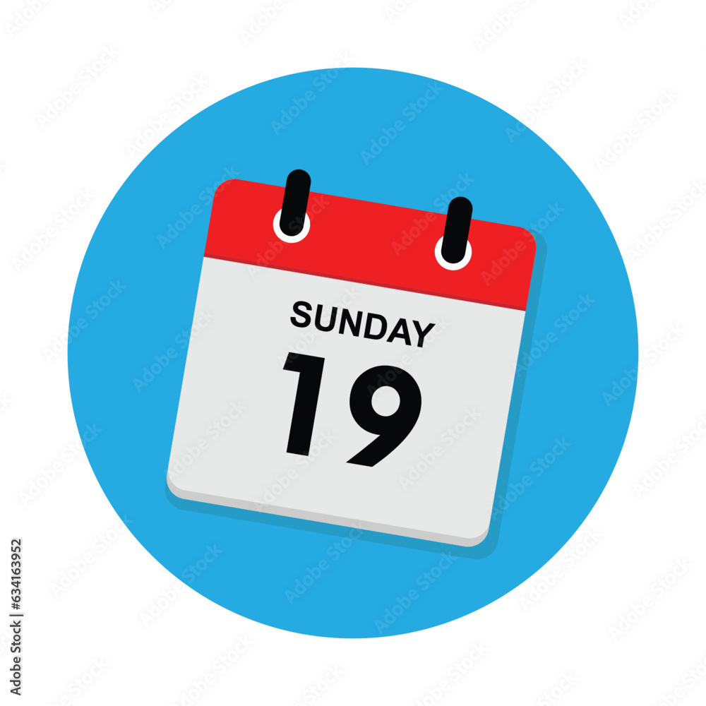 Fototapeta premium 19 sunday icon with white background