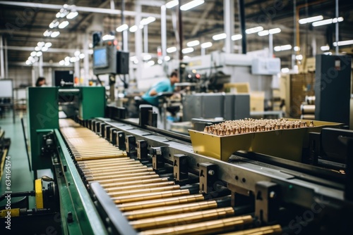 Manufacture of shells and cartridges on the assembly line of a military plant