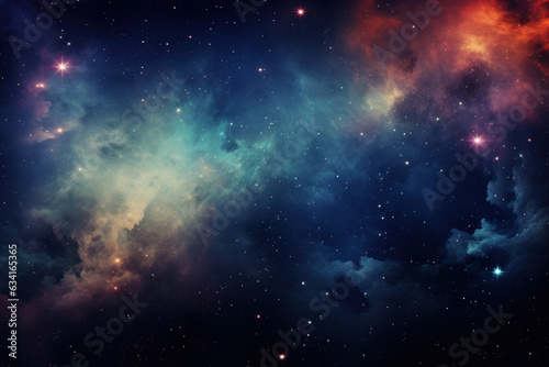 Night sky, beautiful nebula colorful art